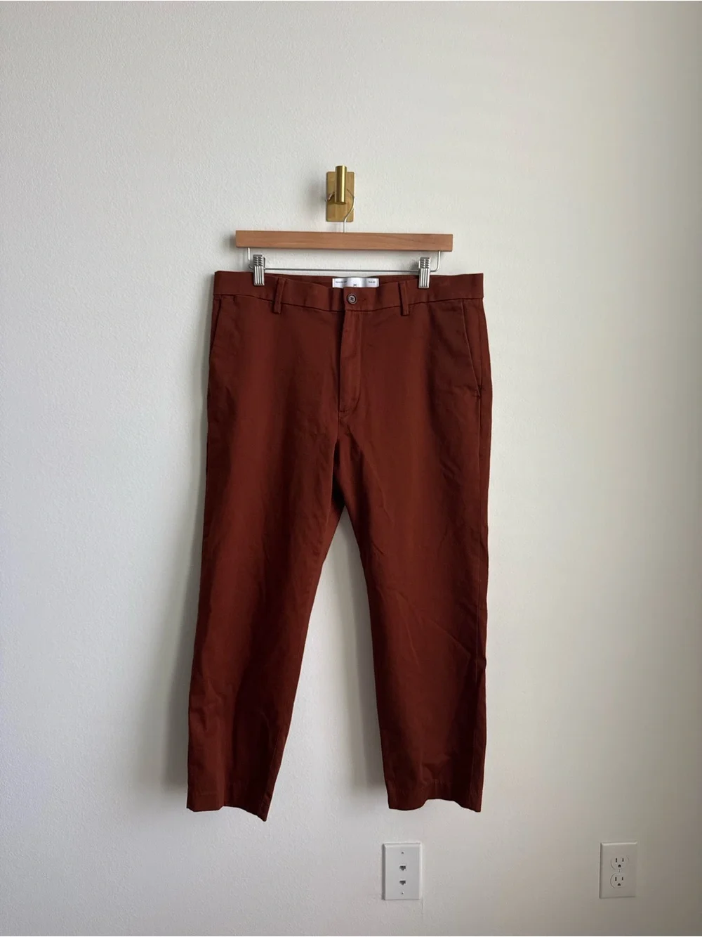 Banana Republic Traveler Chino Slim Fit Pants Rust Men's 35x30